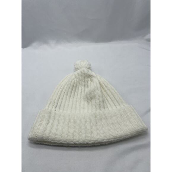 Lauren RALPH LAUREN Monogrammed Embroidered Beanie White Hat - Picture 3 of 5